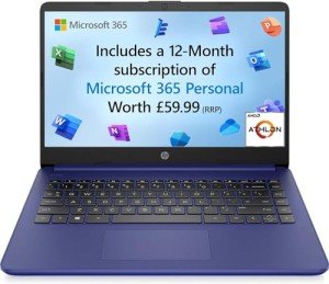 HP 14" HD Laptop with Windows 11 & Office 365