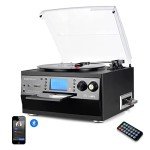 DIGITNOW! Bluetooth Vinyl Player with CD, Radio & USB
