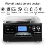 DIGITNOW! Bluetooth Vinyl Player with CD, Radio & USB