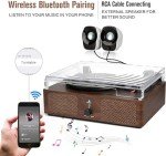 Bluetooth Turntable with Built-In Speakers - Vintage