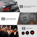 Bluetooth Turntable with Built-In Speakers - Vintage