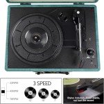 3-Speed Bluetooth Recording Player with Stereo Speakers