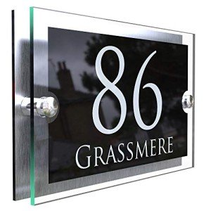 Modern Acrylic House Number and Street Name Sign