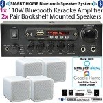 110W Wireless Mini Amplifier & 4 Bookshelf Speakers