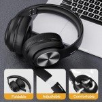 TuneFlux Wireless Bluetooth Over-Ear Headphones with 80H Battery