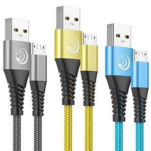 Yosou 3-Pack 2M Nylon Micro USB Fast Charger