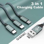 3-in-1 Nylon Braided Multi Charger Cable