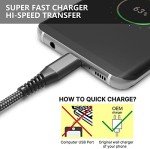 Yosou 3-Pack 2M Nylon Micro USB Fast Charger