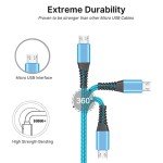 Yosou 3-Pack 2M Nylon Micro USB Fast Charger