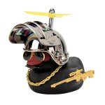 Yellow Rubber Duck with Helmet for Car Decor