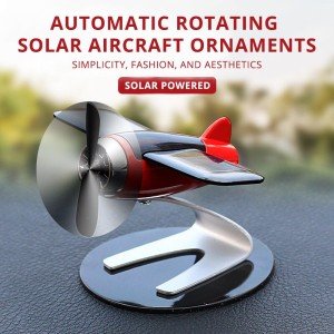 Solar Airplane Car Decor for Men and Women