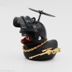 Yellow Rubber Duck with Helmet for Car Decor