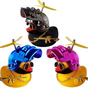 Yellow Duck with Helmet Car Accessory