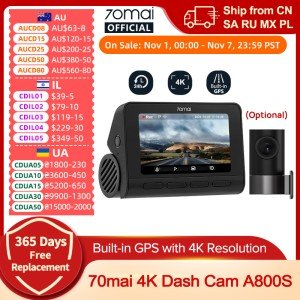 70mai A800S 4K Dash Cam with GPS and ADAS