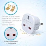5-Pack UK to EU Travel Adapters