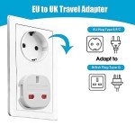 UK to USA Travel Plug Adapter - 3 Pack