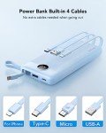 10000mAh Slim Power Bank with Built-in Cable