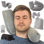 Flexible Memory Foam Travel Neck Pillow (Grey)