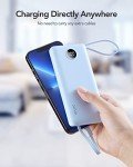 10000mAh Slim Power Bank with Built-in Cable
