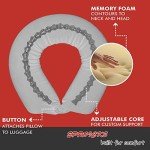 Flexible Memory Foam Travel Neck Pillow (Grey)