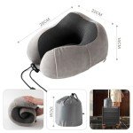 Memory Foam Travel Pillow with Earplugs & Eye Mask
