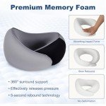 Travel Neck Pillow with Memory Foam, Eye Mask & Earplugs