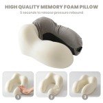 Memory Foam Travel Pillow with Earplugs & Eye Mask