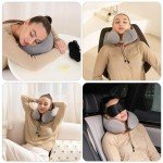 Memory Foam Travel Pillow with Earplugs & Eye Mask