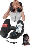 Inflatable Hooded Travel Neck Pillow - Black