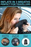 Inflatable Hooded Travel Neck Pillow - Black