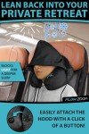 Inflatable Hooded Travel Neck Pillow - Black