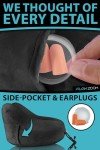 Inflatable Hooded Travel Neck Pillow - Black