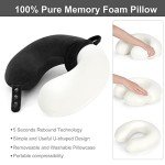 Adjustable Memory Foam Travel Neck Pillow (Black)
