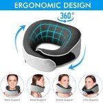 Memory Foam Travel Pillow with Eye Masks & Earplugs