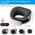 Memory Foam Travel Pillow with Eye Masks & Earplugs