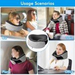Memory Foam Travel Pillow with Eye Masks & Earplugs