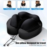 Travel Neck Pillow - Portable Memory Foam with Earplugs