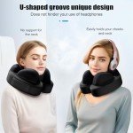 Travel Neck Pillow - Portable Memory Foam with Earplugs