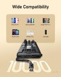 VEEKTOMX Slim 10000mAh Portable Charger with Cables