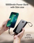 VEEKTOMX Slim 10000mAh Portable Charger with Cables