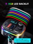 Bluetooth FM Transmitter with USB C & RGB Lights