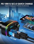 Bluetooth FM Transmitter with USB C & RGB Lights