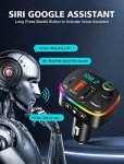 Bluetooth FM Transmitter with USB C & RGB Lights