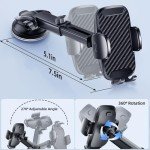360° Rotating Car Phone Mount with Strong Grip