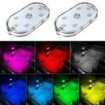 2 Pack USB Rechargeable Car LED Ambient Lights