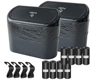 Kitbest Mini Car Trash Can with 120 Bags