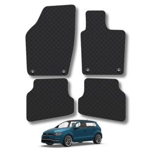 Custom Black Rubber Car Mats for VW Polo