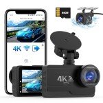 DYNACAM 4K Dual Dash Cam with WiFi and Card