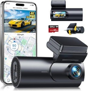 4K Dual Dash Cam with WiFi & GPS