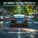 DYNACAM 4K Dual Dash Cam with WiFi and Card